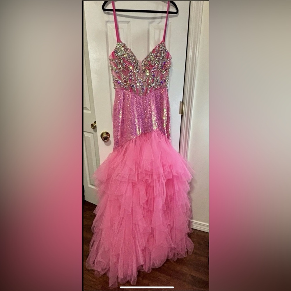 *SPRING SALE* NWT JOVANI SZ 10 Gown PINK Sequins Beads & Pink Tulle (SEE NOTES)